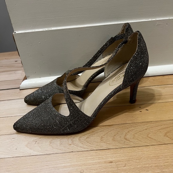 Browns heels, sparkly, made in Spain, size 36, worn once to prom - Picture 2 of 4